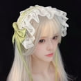 thumbnail image 4 of KCAHPAN Adjustable Punk Headdress Ruffled Lace and Bowknot Lolita Headpiece Hair Band Accessories for Parties and Performances, 4 of 20
