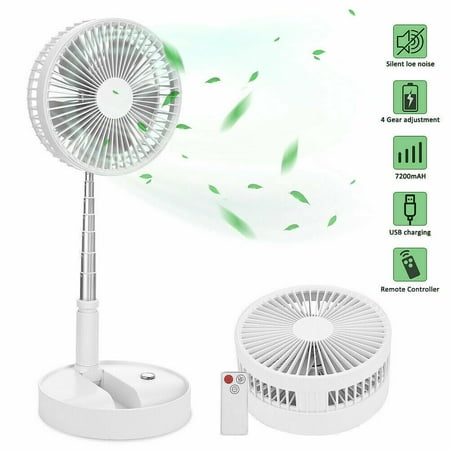 

Cordless Fan Telescopic Folding Cooling Wireless Portable Rechargeable USB White