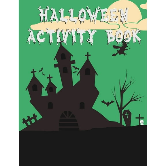 Halloween Activity Book: 50 Pages 8.5" X 11" Notebook College Ruled Line Paper, (Paperback)