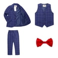 thumbnail image 3 of Trajes de fiesta de boda para bebés, chaqueta, chaleco, pantalones, trajes formales para niños, vestido de bautismo, conjunto de ropa para ceremonia adolescente, 3 of 5