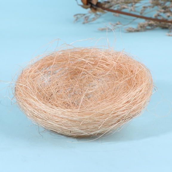 SHOWERORO Easter Chick Nest 6Pcs Simulated Bird Nest Beige Thread