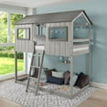 thumbnail image 3 of Chelsea Home Furniture Sarah Twin Cottage House Bunk Bed In Rustic Grey, 3 of 5