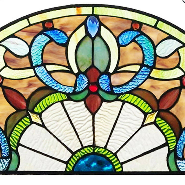 Leaves and Flowers' Aesthetic Movement Stained Glass Panel -  Accessories/Decoration