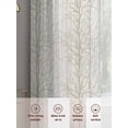 thumbnail image 5 of Beige Botanical Sheer Curtains 108 Inch Length 2 Panels Set, Farmhouse Spring Summer Branch Voile Window Treatment Semi Sheer Long Curtains Drapes for Bedroom/Living Room/Kitchen 52"x108"x2, 5 of 7
