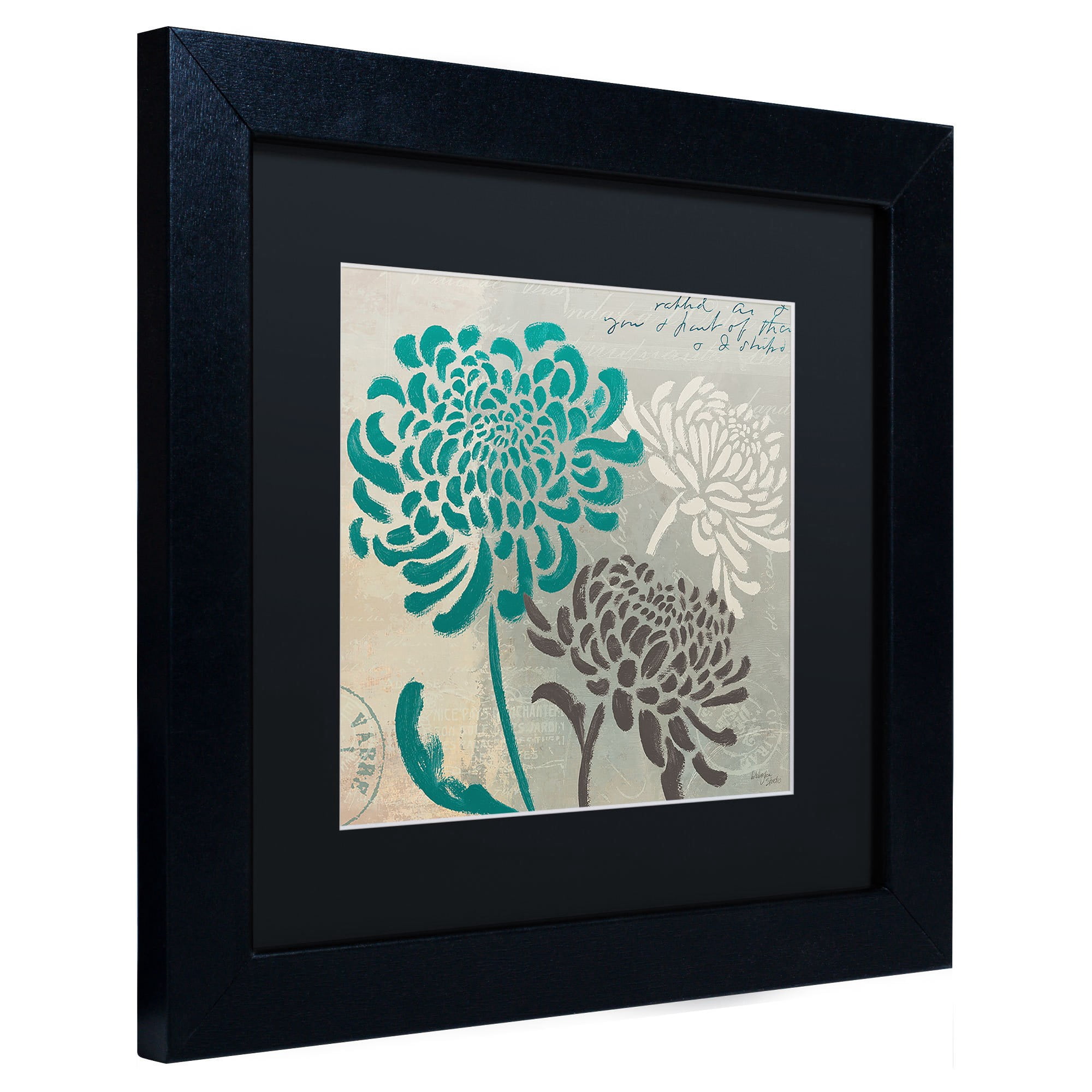 Trademark Fine Art "Chrysanthemums I" Canvas Art by Wellington Studio, Black Matte, Black Frame
