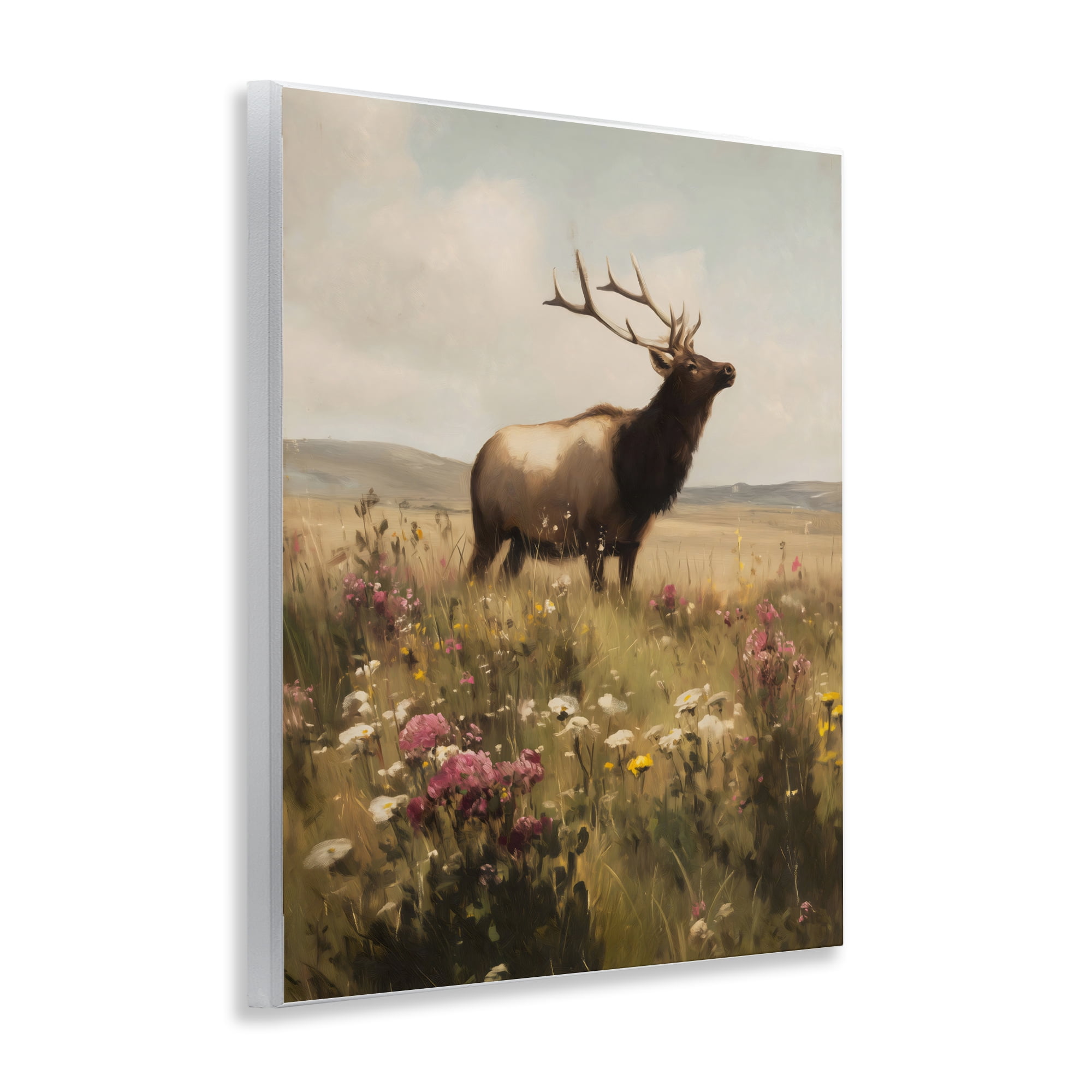 Stupell Industries Elk in the Wildflower Meadow Wall Plaque Art, design by Arlington Prints