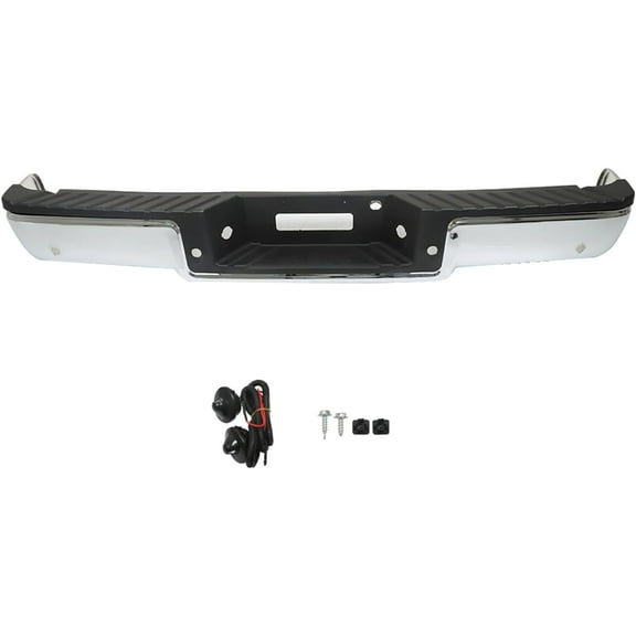 labwork Rear Step Bumper Assembly Chrome Steel Replacement for 2004-2006 F-150 with Park Assist Sensor Holes 4L3Z17906BA FO1103119