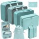 thumbnail image 1 of Travel storage bag set for digital toiletries and cosmetics, clothing, shoes, and luggage [8-piece toiletry bag set, lake blue], 1 of 5