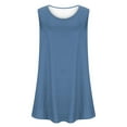 thumbnail image 4 of Abomasnow Plus Size Tank Tops for Women Loose Fit Sleeveless Crew Neck Long Vests Women's Summer Tanks Navy 5X, 4 of 5