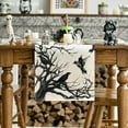 thumbnail image 2 of SM-XLHN Silhouette Tree Crows Halloween Table Runner, Branches Fall Kitchen Dining Table Decoration for Outdoor Home Party 13x36 Inch, 2 of 6