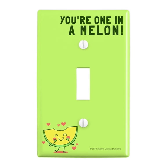 You're One in a Melon Million Funny Humor Plastic Wall Decor Toggle Light Switch Plate Cover
