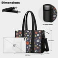 thumbnail image 5 of Teacher Tote Bag,Football Baseball Pattern Teacher Utility Tote Bag,Large Work Tote Bags for Women with Multiple Pockets,Top Zipper Closure,13.8x10.6x6.7 Inch, 5 of 5