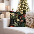 thumbnail image 4 of Ethan Taylor Floral Throw Pillow Soft Cushion Cover 'William Morris Flowers XIII Flowers Classic Cottage and Cottagecore' Pattern Decorative Square Accent Pillow Case, 18x18 Inches, Red, Green, 4 of 5