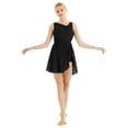 thumbnail image 1 of zdhoor Robe en Chiffon Asymétrique Lyrique pour Femmes Robe de Danse Ballet Contemporaine Performance Noire TP, 1 of 7