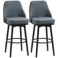 thumbnail image 3 of HOMCOM Bar Height Bar Stools Set of 2 Modern 360Â° Swivel Barstools 29.5 Inch Seat Height Upholstered Kitchen Chairs with Steel Legs and Footrest, 3 of 10
