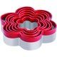 thumbnail image 3 of Juego de 6 piezas, cortador de galletas con forma de flor de metal hecho de acero inoxidable de grado alimenticio, parte superior roja protectora con PVC suave, seguro y saludable, 3 of 3