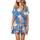 thumbnail image 1 of Vestido de playa para mujer, Mini vestidos de manga corta con estampado de colores hawaianos y volantes, vestido veraniego holgado y fluido Fridja qw5259, 1 of 4