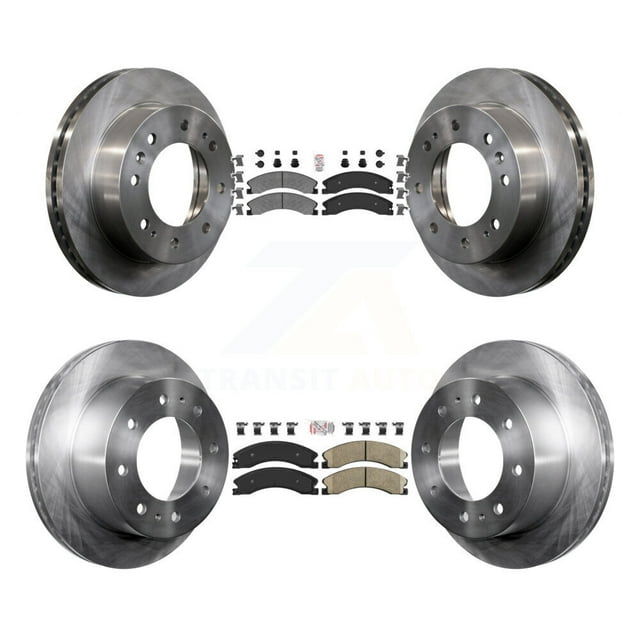 Transit Auto Front Semi-Metallic Rear Ceramic Pads and Disc Brake Rotors Kit for Car GMC Chevrolet Sierra 2500 HD Silverado 3500 Suburban K8A-102430
