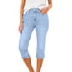 thumbnail image 1 of TaTaai Women Summer Stretch Denim Capri Pants Solid Mid Waist Casual Pockets Ladies Weekend Outdoor Vacation Wear Soft Stretchy No Fading Comfortable Stylish Bottoms Gift, 1 of 8