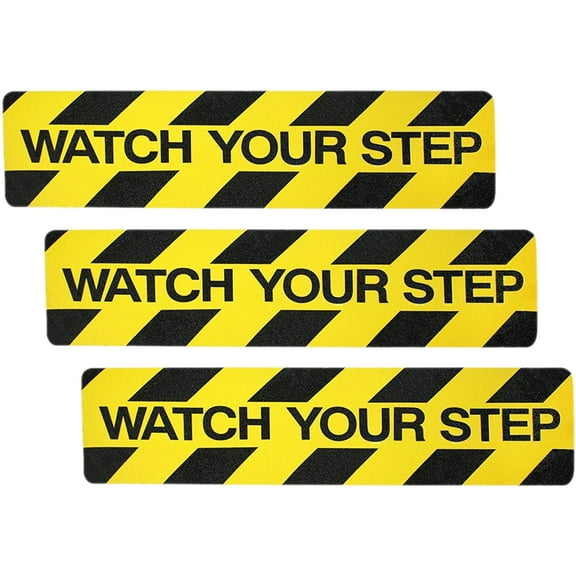 3 Pcs Anti-slip Tape with Pattern Watch Your Step Walkway Stairs Steps Stickers 3pcs Sign Emblems Flooring Wet Warning