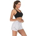 thumbnail image 5 of Women's Running Shorts Double Layer Fitness Workout Athletic Shorts, White, Large, 5 of 7