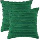 thumbnail image 3 of Set of 2 Soft Plush Faux Wool Pillowcases Cozy Decorative Square Rectangle Boho Cushion Cover Dark Blue 40x40cm, 3 of 4