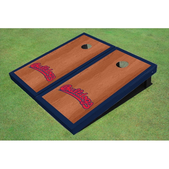 Fresno State Bulldog 'Word Mark' Navy Blue Rosewood Matching Borders Cornhole Boards