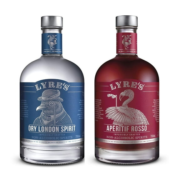 Lyre's Classic Sweet Martini - Non-Alcoholic Spirit Set (Pack of 2) | Dry London (Gin Style) & Aperitif Rosso (Sweet Vermouth Style) | Award Winning | 23.7 Fl Oz x 2