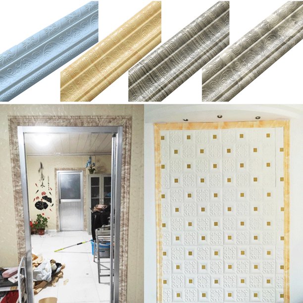Gwong Decoración hogareña 230 cm 3D autoadhesivo pegatina etiqueta línea línea de pared decoración de fondo Gwong 21049412