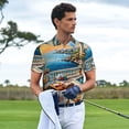 thumbnail image 3 of Sikiie Coastal Style Garden Villa Print Men's Short-sleeved POLO Shirts, Button-down Shirts and T-shirts are Suitable for Vacation, Leisure and Business-Large, 3 of 6