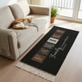 thumbnail image 4 of Kitchen Rug Runner 2'x 5', Black Indoor/Outdoor Washable Carpet with Tassels, Farmhouse Country Vintage Wooden Grain Plaid Reversible Low-Pile Soft Area Rug for Living Room, Bedside, Sink, 4 of 9