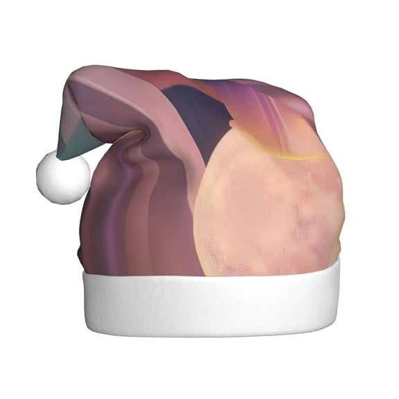 Balery Dreamy Moonlit Window Pattern Santa Hat Christmas Hat Funny Christmas Hat Christmas Knitted Beanie Hat For Men Women Adult