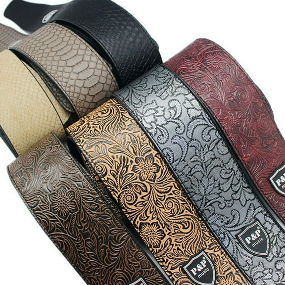 Full Grain Genuine Padded Soft Leather Guitar Strap for Electric, Acoustic, and Bass Guitars