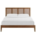thumbnail image 5 of Modway Sirocco Adult King Modern Wood Rattan Platform Bed, Walnut, 5 of 10