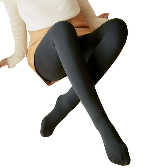 Mightlink Winter Pantyhose High Elasticity Breathable Realistic Bottoming Pants Bare Leg Plush Keep Warm Open Toe High Waist Bare Leg Socks for Daily Wear
