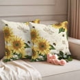 thumbnail image 5 of 2 Pack Outdoor Waterproof Throw Pillow Covers,Watercolor Sunflower Bee Dragonfly Decorative Square Patio Pillowcases for Chair Couch Sofa 16x16in, 5 of 9