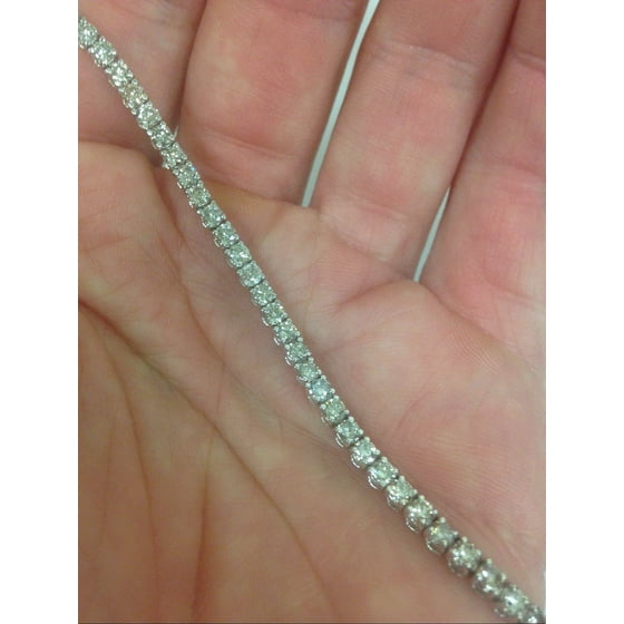 Pompeii3 - 5ct Diamond Tennis Bracelet 14K White Gold 7" - Walmart.com