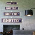 thumbnail image 2 of GHETTO Vintage Plastic Street Sign the hood urban area black | Indoor/Outdoor |  36" Wide, 2 of 4