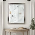 Head West Brushed Nickel Rectangular Framed Beveled Accent Wall Vanity