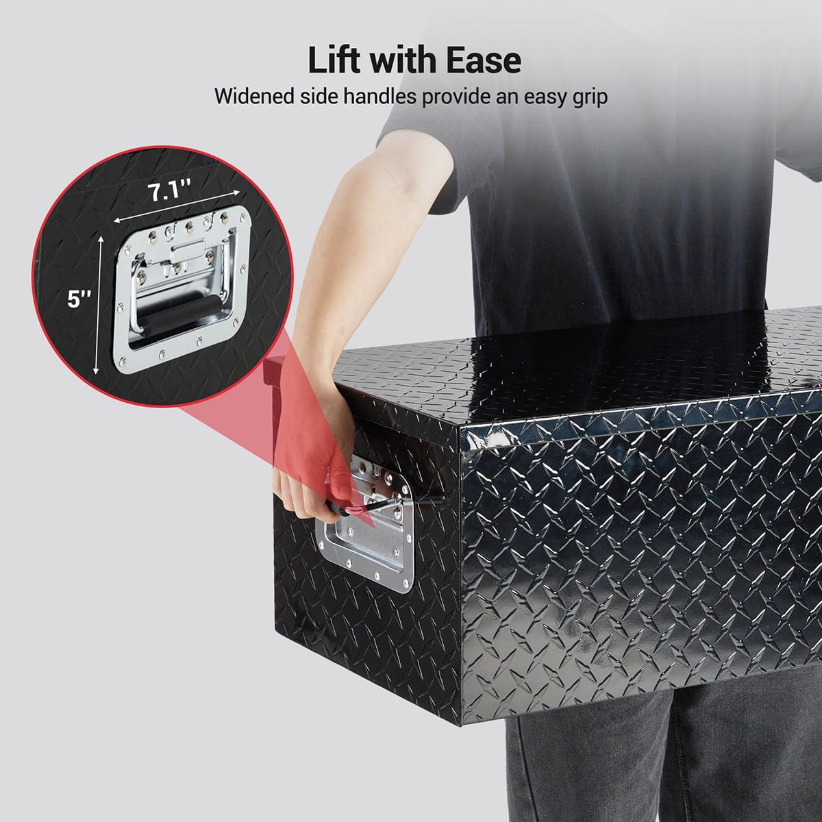 Danolapsi 30 Inch Aluminum Truck Tool Box, Truck Bed Storage Box With Security Lock And Wider Handles, Heavy Duty Waterproof Tool Box Organizer Chest For Pick Up Truck Rv Trailer