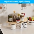thumbnail image 2 of Countertop Organizer Corner Shelf, 2-Tier Adjustable Stackable Corner Shelves for Kitchen, Spice Rack, Coffee Area, Over Sink, Bathroom, Dresser Table, Corner Counter Shelf Stand, Rustic Brown, 2 of 9