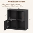 thumbnail image 2 of Giantex cube Bookcase, Wooden Bookshelf w/4-cube, Display Compartment Cabinet forBedroom, Living Room, Black, 2 of 5