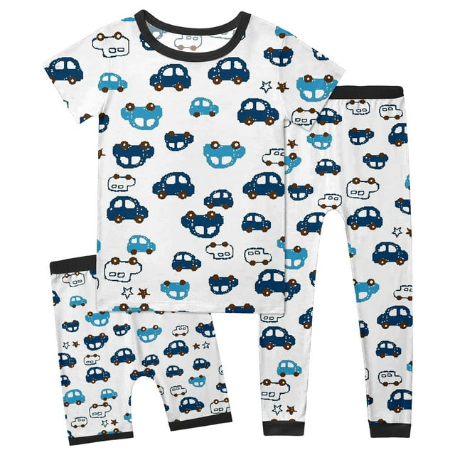 Ediodpoh Ensemble Décontracté pour Garçons Tenues & Ensembles 2 14 Ans Confortable Col Rond Manches Courtes Pyjama avec Taille Élastique pour Usage Quotidien et Tenue Décontractée à la Maison pour Enfants Blanc 7-8 Ans