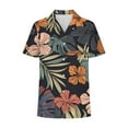 thumbnail image 6 of Hawaiian Shirts for Women Basic Collared Tee Shirt Coconut Palm Hawaii Style Tunic Blouses Button Down Short Sleeve Blouses Summer Beach Shirt Tropical Shirts Loose Flowy Cardigan, 6 of 6