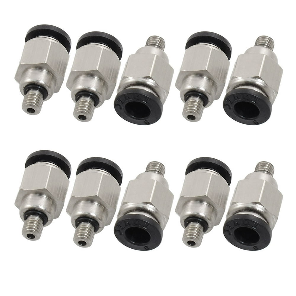10 x Straight Quick Connectors Pneumatic Fittings 6mm x 5mm Male Thread