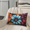 thumbnail image 5 of Gukieu Colorful Blooming Flowers Print Plush Pillow Cover, Hidden Zipper Pillow Protector without Pillow Core, Suitable for Bedroom, Office, Car Decoration-14"x20", 5 of 6