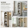 thumbnail image 7 of SinCiDo Tall Arched Bookcase, 5-Tier Narrow Bookshelf with Open Display Shelves for Living Room, Cream, 7 of 7