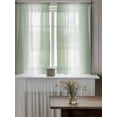 thumbnail image 4 of Sage Green Ombre Tier Curtains 45 Inch Length,Sheer Curtains for Bedroom Living Room Window Sage Green White Gradient Modern Rod Pocket Drapes Kitchen Curtains Small Half Window 27.5"x45" 2 Panels, 4 of 7