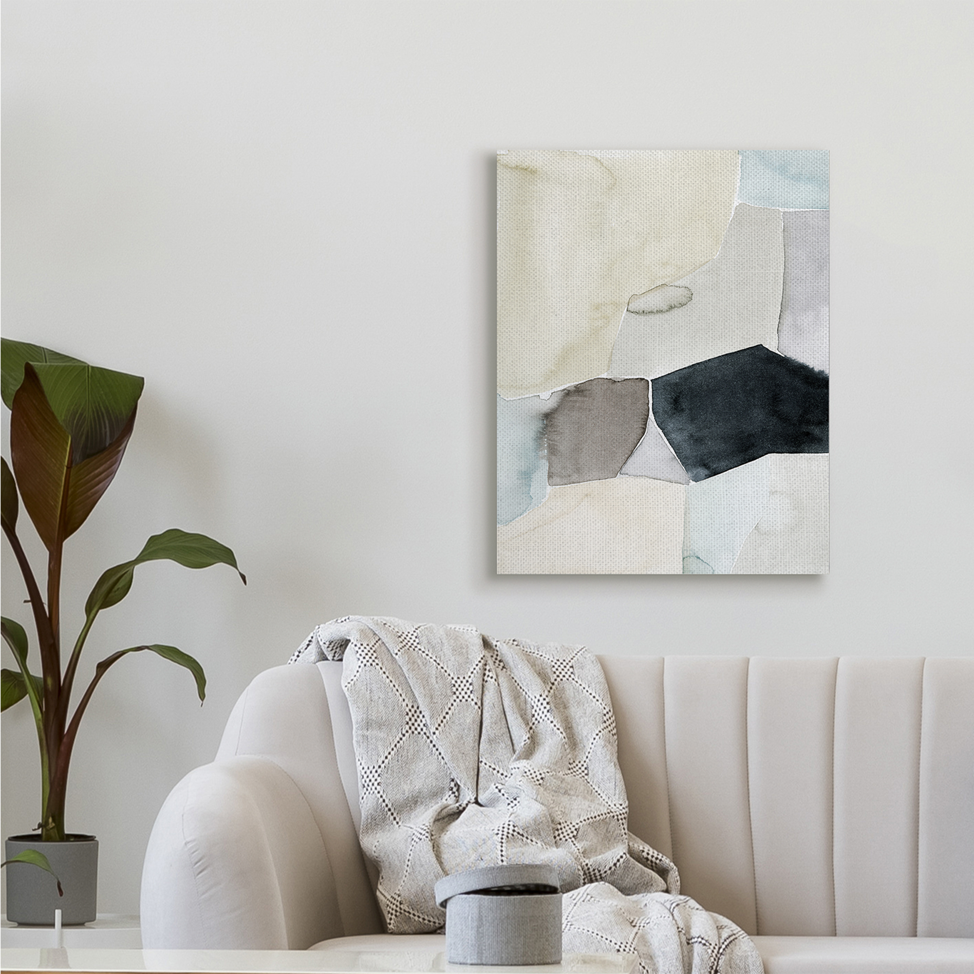 Stupell Industries Abstract Watercolor Shapes Green Blue Black,24 x 30,Designed by Grace Popp