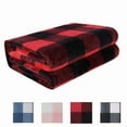 thumbnail image 2 of Soft Plush Fleece Buffalo Plaid Blanket 30X40 Reversible Sofa Couch Bed New, 2 of 6